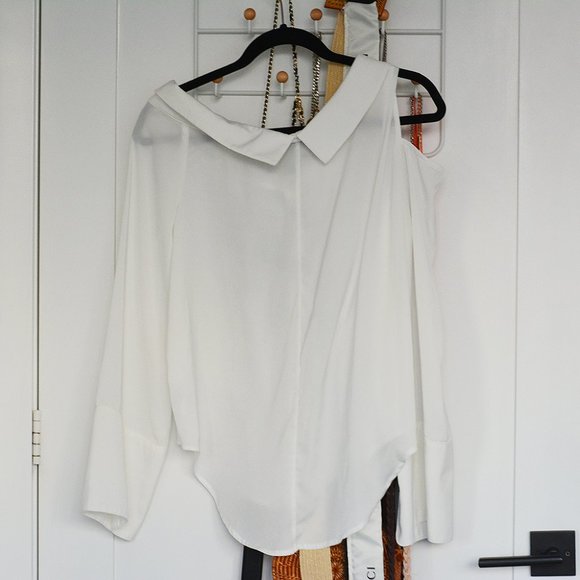 ONLY White Chiffon Cut Out Blouse - Picture 3 of 9